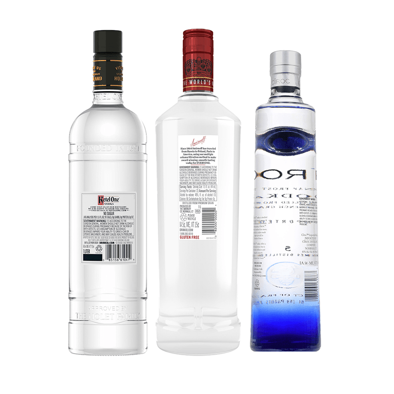 Combo Vodka Smirnoff + Vodka Cîroc + Vodka Ketel One
