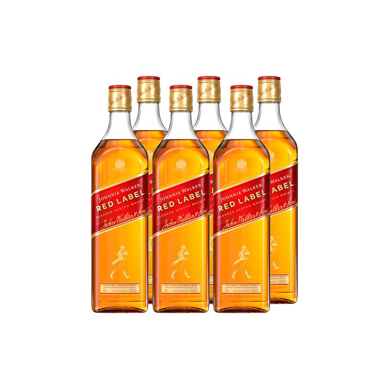COMBO-WHISKY-JOHNNIE-WALKER-Red-Label-750ml---6-unidades