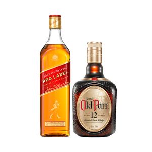 COMBO WHISKY JOHNNIE  WALKER RED LABEL 750ml  + WHISKY OLD PARR 750ml