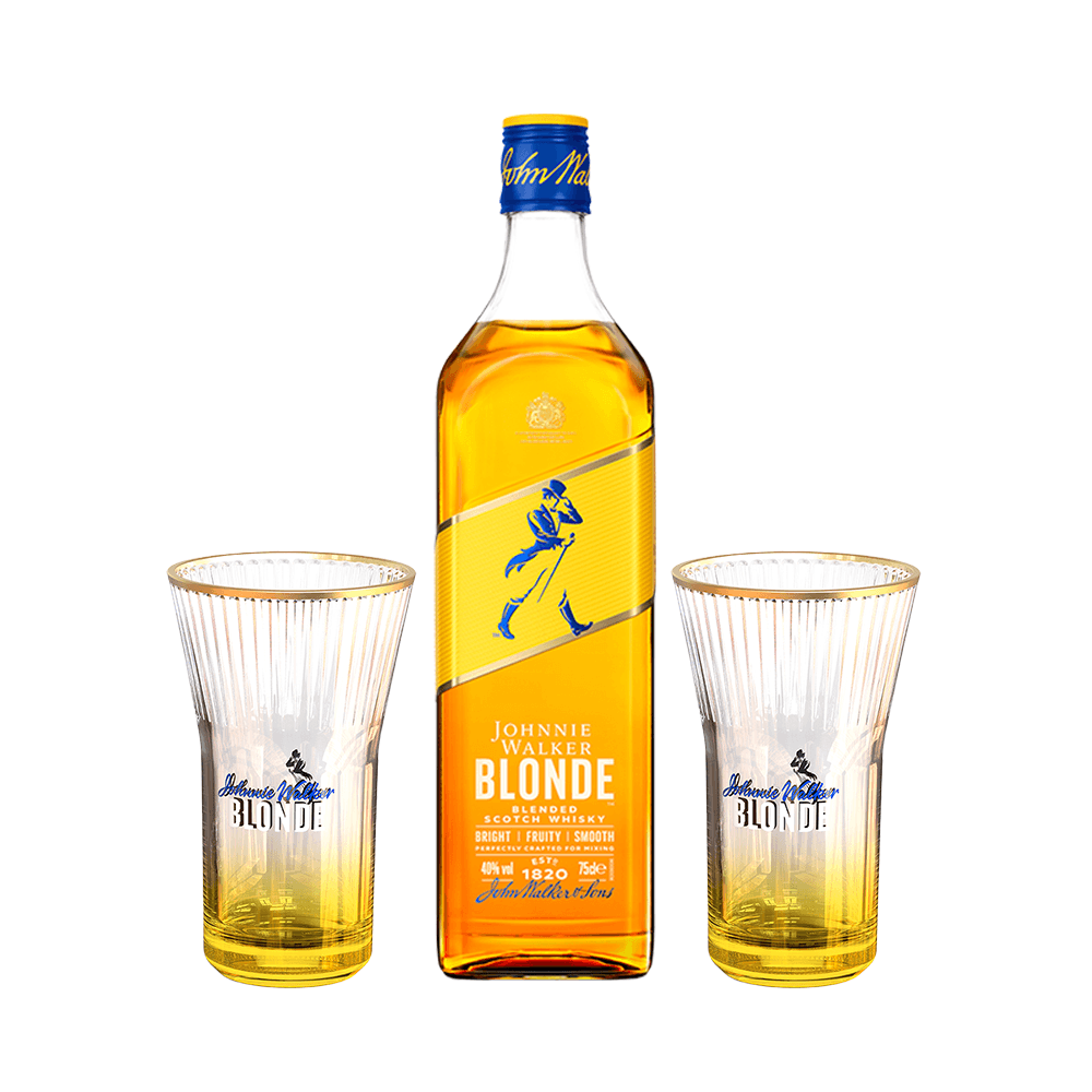 Kit Whisky Johnnie Walker Blonde 750ml com 2 Copos