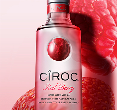 Close garrafa Cîroc Red Berry
