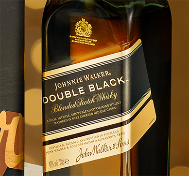Garrafa da bebida Johnnie Walker Double Black.